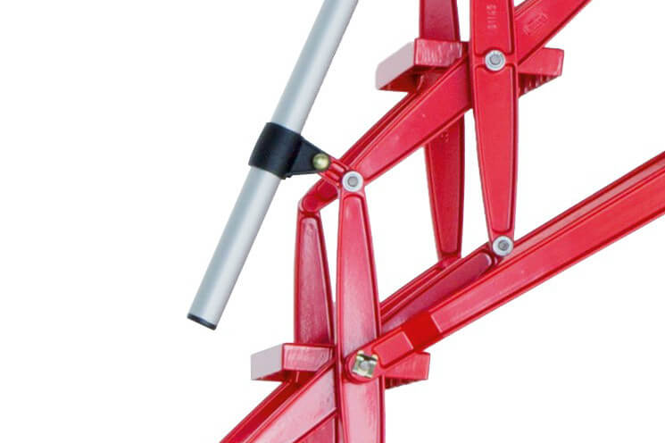 Red powder coated ladder_cropped Retractable aluminium loft ladder with RAL colour powder coat finish