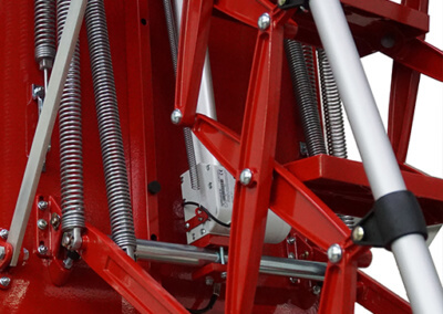 Electric loft ladder - Steel trapdoor with electrical operation and red powder-coat finish
