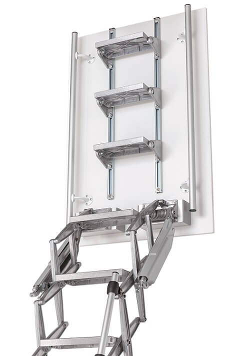 Elite retractable loft ladder with headboard is an ideal flat roof access ladder