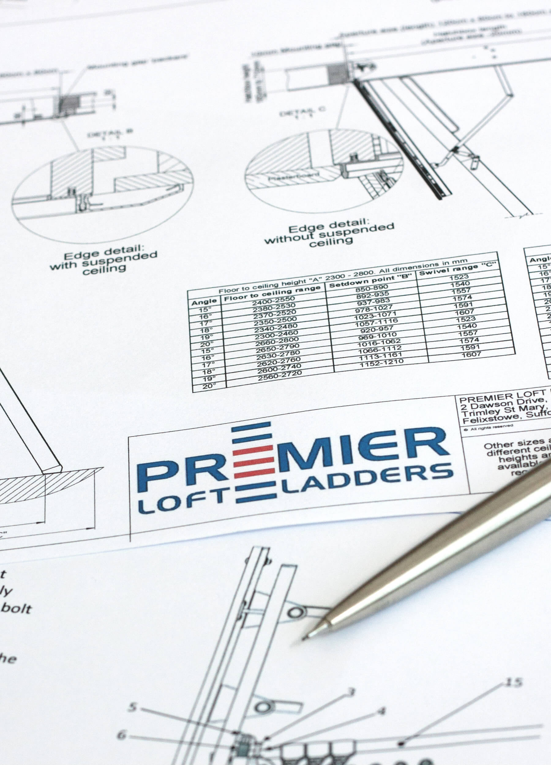Premier Loft Ladders technical drawings Premier Loft Ladders technical drawings