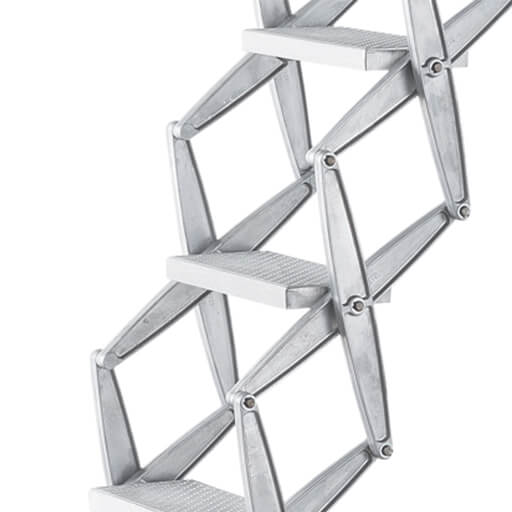 Heavy duty aluminium loft ladder with large steps