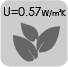 Thermally insulated. U value = 0.57W/m2K Thermally insulated. U value = 0.57W/m2K