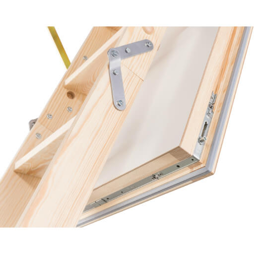 Quadro wooden loft ladder with insulated loft hatch with 4 point locking system