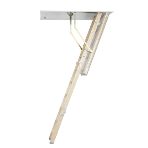 Quadro wooden loft ladder with insulated loft hatch