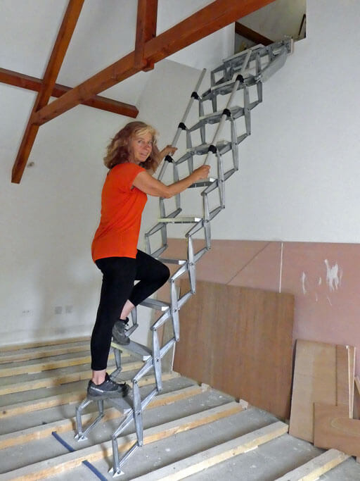 Elite Vertical loft Ladder fitted into New Build home. Premier Loft Ladders
