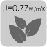 Thermally insulated. U value = 0.77W/m2K