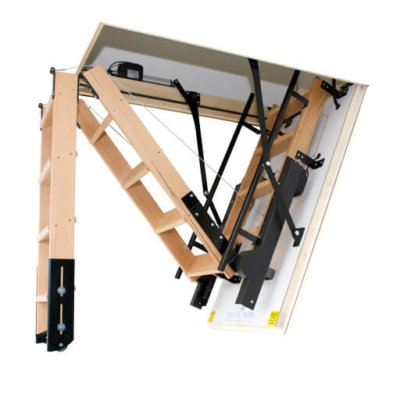Skylark electric folding attic stairs. Available from Premier Loft Ladders