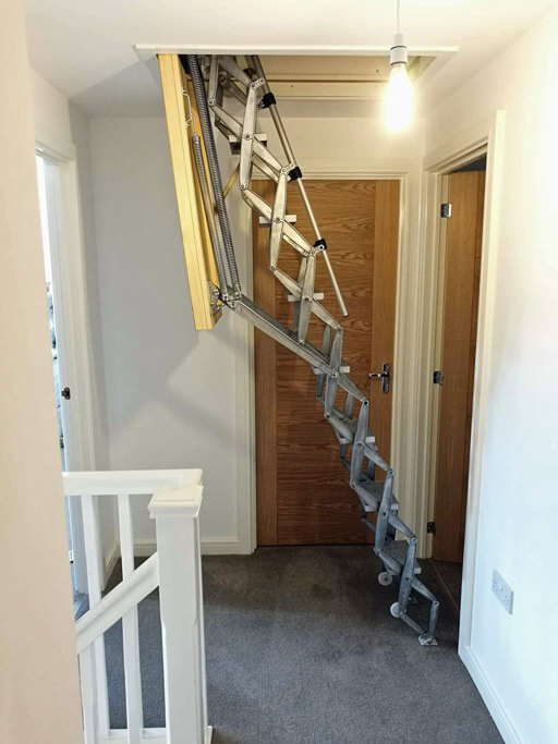 Supreme loft ladder. High quality loft ladder installed into a modern family home. Supreme loft ladder. High quality loft ladder installed into a modern family home.