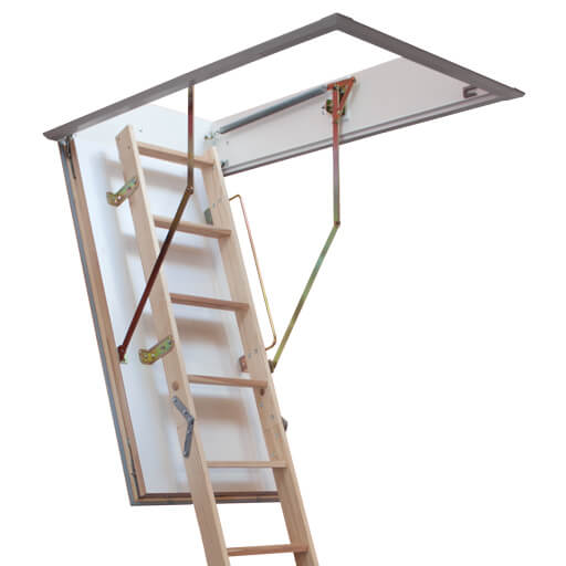 Quadro made-to-measure wooden loft ladder with insulated loft hatch