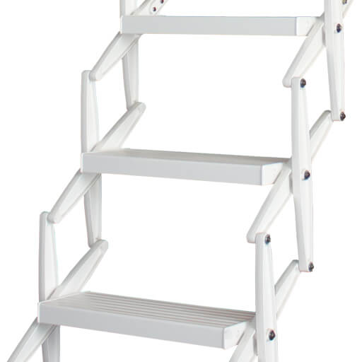 Supreme Electric custom loft ladder with white powder coat finish