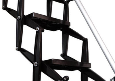 Supreme loft ladder with black powder coat finish. From Premier Loft Ladders.