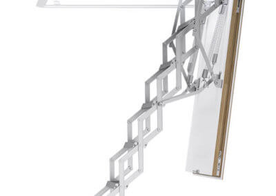 Aluminium concertina loft ladder with insulated hatch box. The Ecco loft ladder.