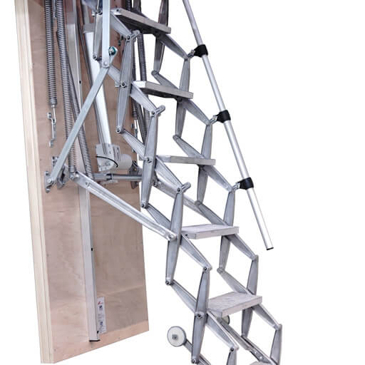 Custom electric loft ladder. Heavy duty. Low noise. Premier Loft Ladders