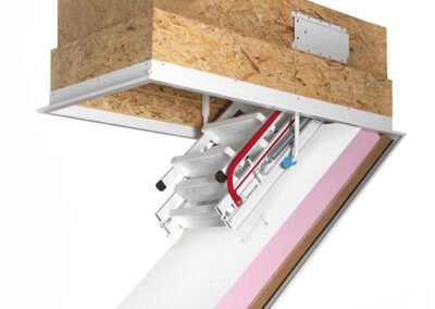 Klimatec 160 passivhaus loft ladder. Highly insulated and fire rated hatch box.