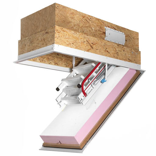 Klimatec 160 passivhaus loft ladder. Highly insulated and fire rated hatch box.