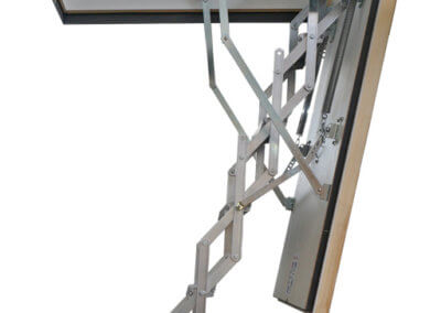 MiniLine fire resistant loft ladder. Compact aluminium concertina loft ladder. Premier Loft Ladders