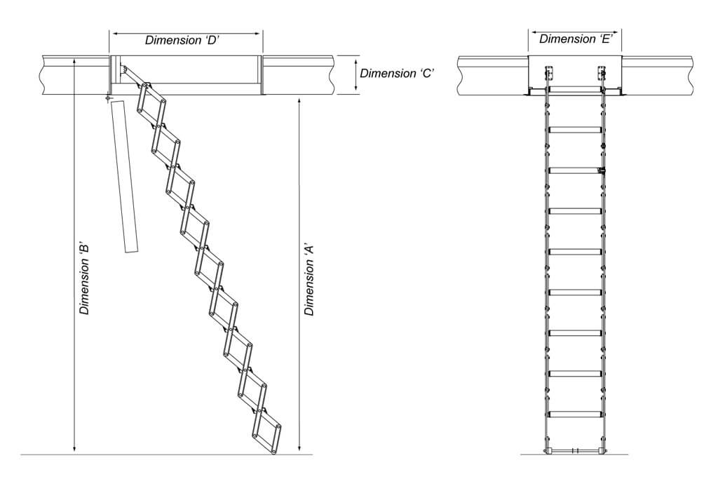 Loft ladder dimensions - Premier Loft Ladders Loft ladder dimensions - Premier Loft Ladders