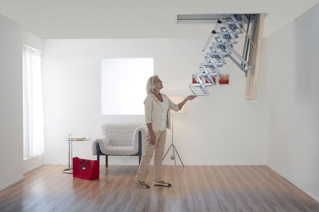 Supreme manual loft  ladder offers lightweight operation.