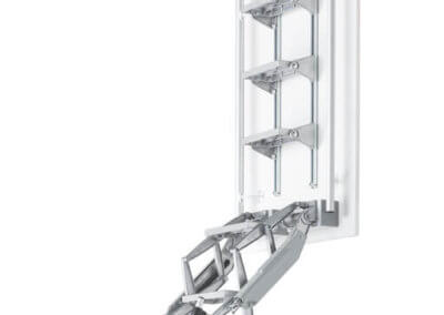 Elite heavy duty concertina loft ladder with high backboard for deep ceiling voids. Premier Loft Ladders