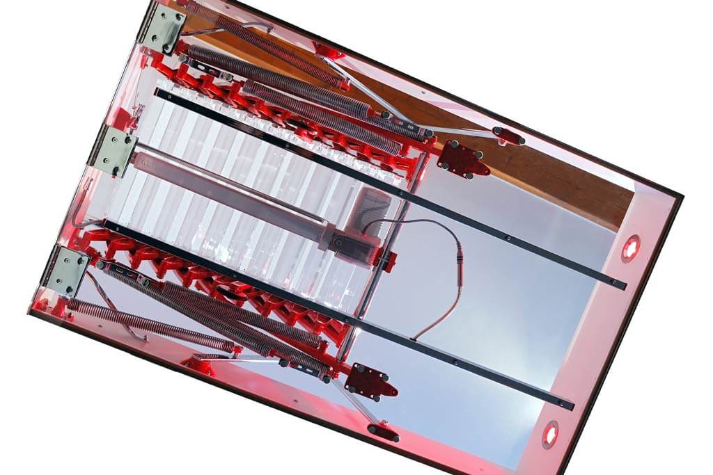 Loft Ladder of the Future. Concept loft ladder with transparent hatch Loft Ladder of the Future. Concept loft ladder with transparent hatch. Premier Loft Ladders