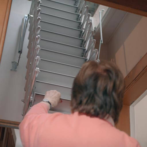 The Ecco concertina loft ladder offers lightweight and easy operation The Ecco concertina loft ladder offers lightweight and easy operation