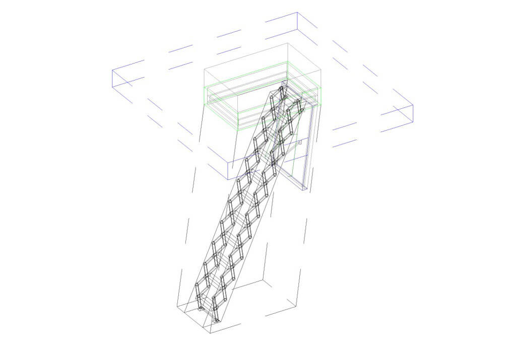 MiniLine fire rated loft ladder available as a BIM object from Premier Loft Ladders