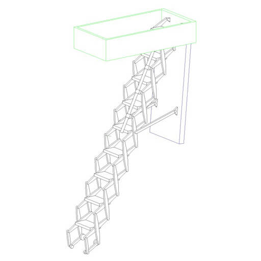 Supreme retractable ladder BIM object. From Premier Loft Ladders.