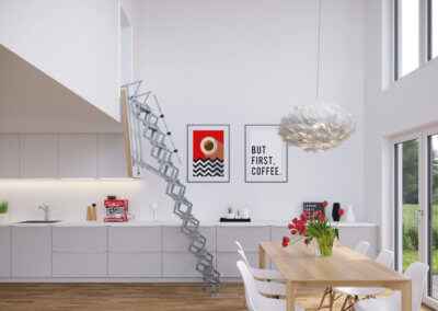 Wall access loft ladder. The Supreme Vertical available from Premier Loft Ladders