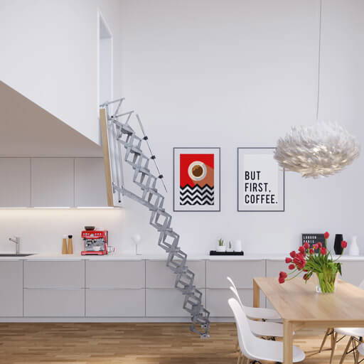 Supreme heavy duty attic ladder and hatch for vertical wall applications Supreme heavy duty attic ladder and hatch for vertical wall applications