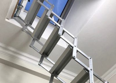 Compact loft ladder for access to a roof. Premier Loft Ladders case study