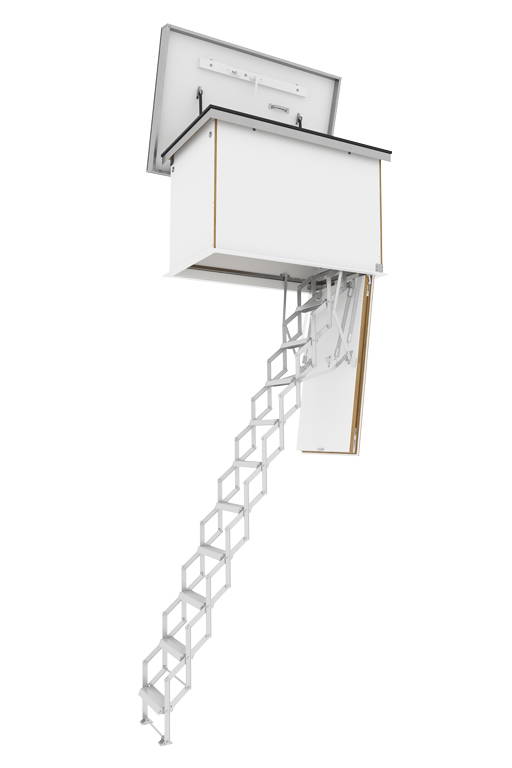Ecco flat roof access hatch with aluminium concertina ladder
