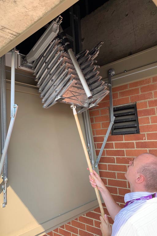 Elite Loft Ladder providing access to plant room Elite Loft Ladder providing access to plant room