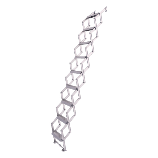 Piccolo aluminium concertina loft ladder. Compact and space saving design.