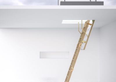 Flat roof hatch with wooden ladder - Premier Loft Ladders
