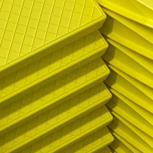 Elite loft ladder treads with bold yellow power coat