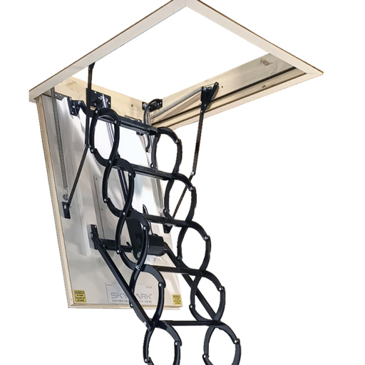 Skylark fully electric concertina attic ladder. Available from Premier Loft Ladders