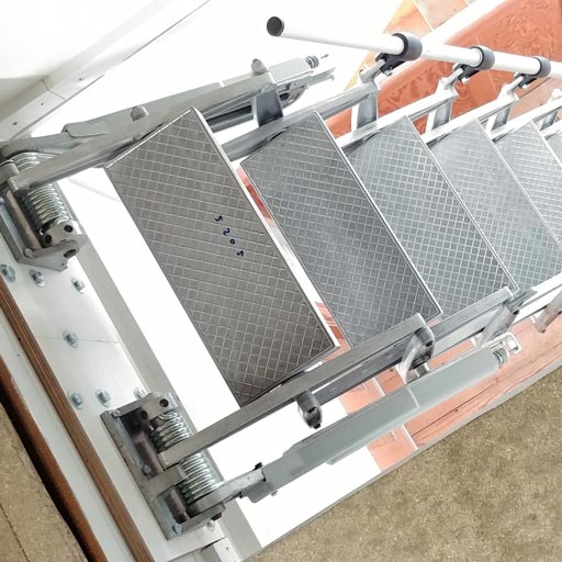 Elite Retractable Ladder fully extended - view from above