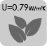 Thermally insulated. U value = 0.79 W/m2K