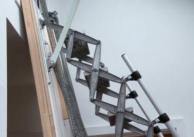 Easy to use wall access loft ladder with insulated hatch. Case study