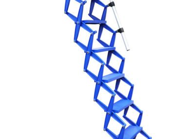 Elite concertina loft ladder in RAL 5005 'Signal Blue' powder coat finish