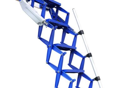 Elite retractable ladder in RAL 5005 'Signal Blue' powder coat finish
