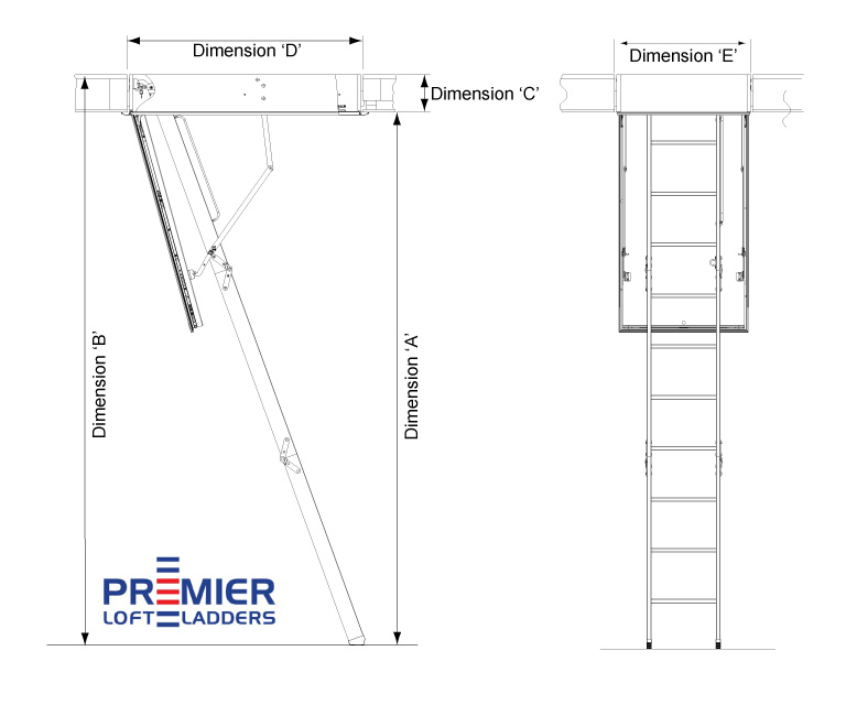 Loft Ladder Dimensions. How to measure loft ladders.